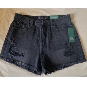 New Black Distressed Jean Shorts Wild Fable Size 8